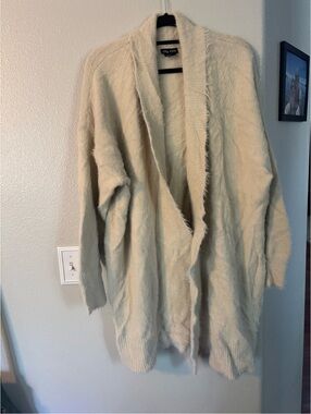 City Chic Soft Cream Fuzzy Open Cardigan L (20)